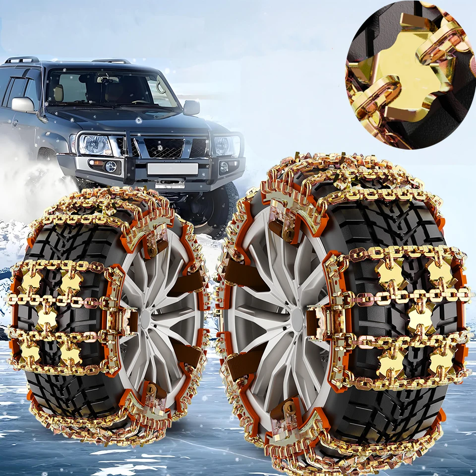 Car Tire Snow Chain Suitable for Tire Size 175-255mm Winter Snow Snow Chain Not Dmage The Tire and Easy to Install