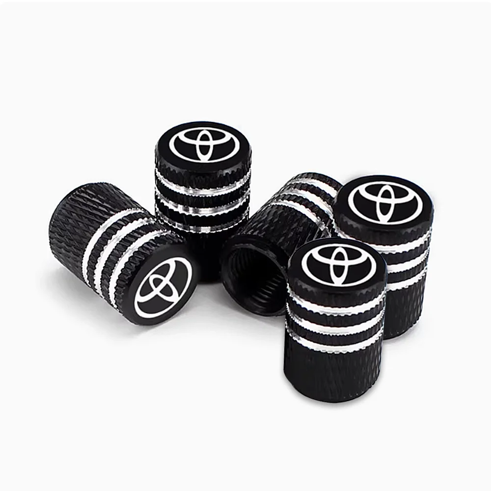 5pcs Car Wheel Tire Valve Caps Air Stem Covers For Toyota chr Corolla Camry rav4 Yaris hilux prius avensis auris Prado fortuner