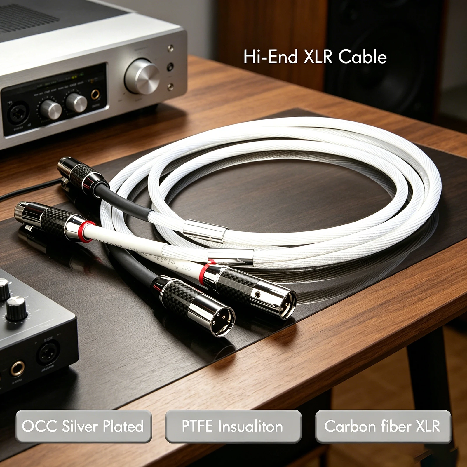 Pair Balanced XLR Cable for Audiophile, Professional XLR Mic Stereo Audio Cable with O-C-C Core, Dual Shielded for Live Sound