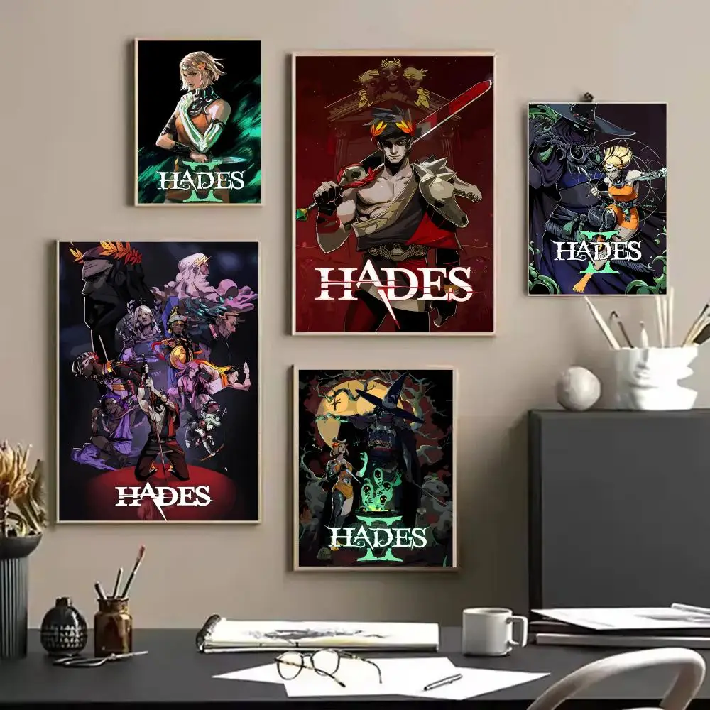 H-Hades Game Poster Stickers HD Waterproof Painting Wall Art for Bedroom Living Room Home Decor Decoration Gift