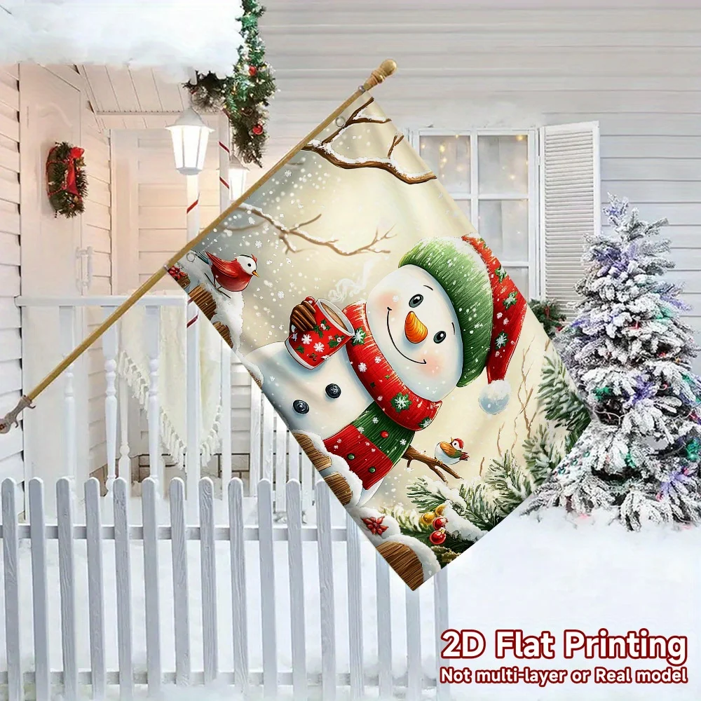 2D Flat, 1pc,Merry Christmas Flag,2D FLAT PRINTING Christmas New Year Contemporary Flag,Polyester Fabric,No Electricity
