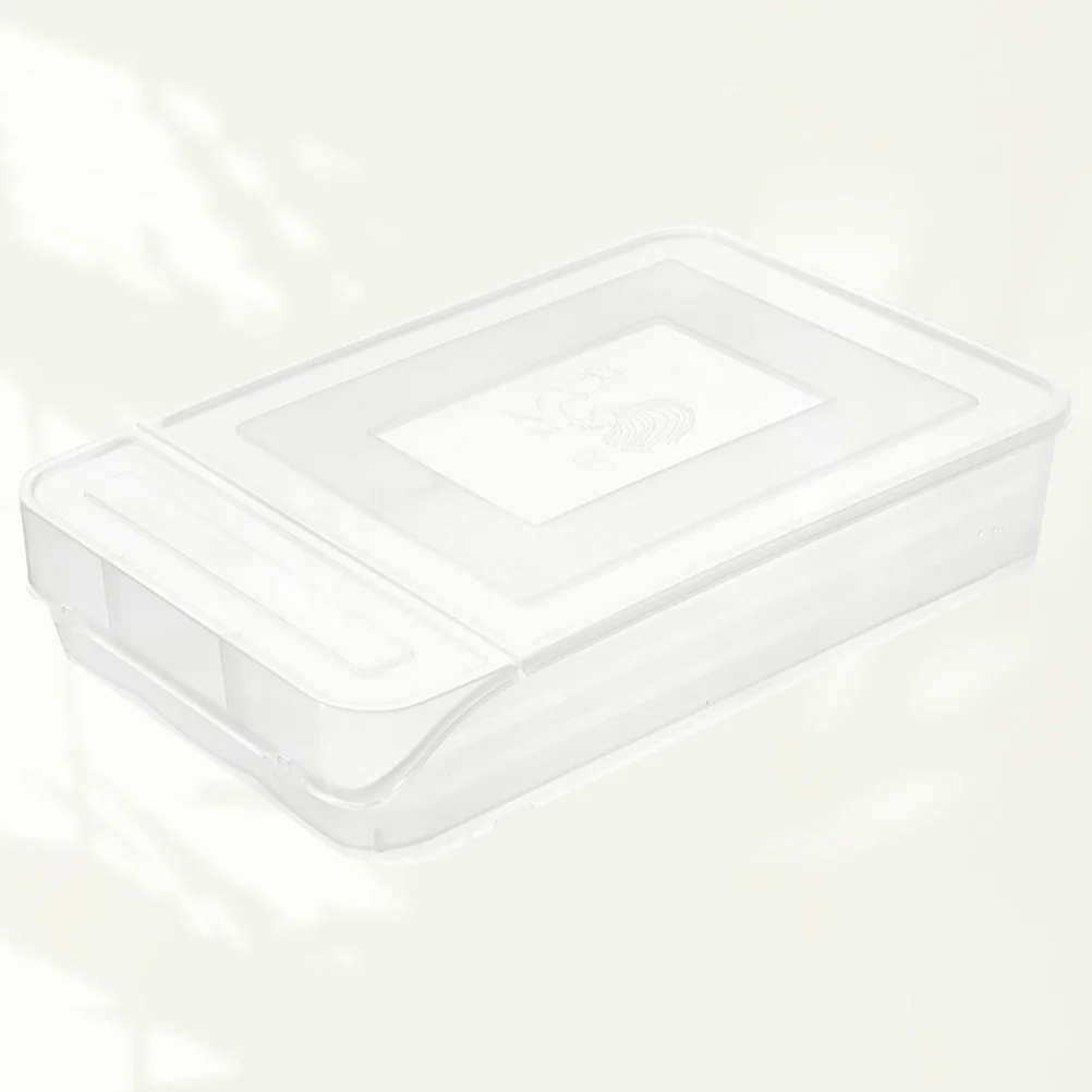 

1Pcs Transparent Egg Holder Stackable Plastic Egg Tray with Roll Forward Design Space Saving Kitchen Refrigerator Storage