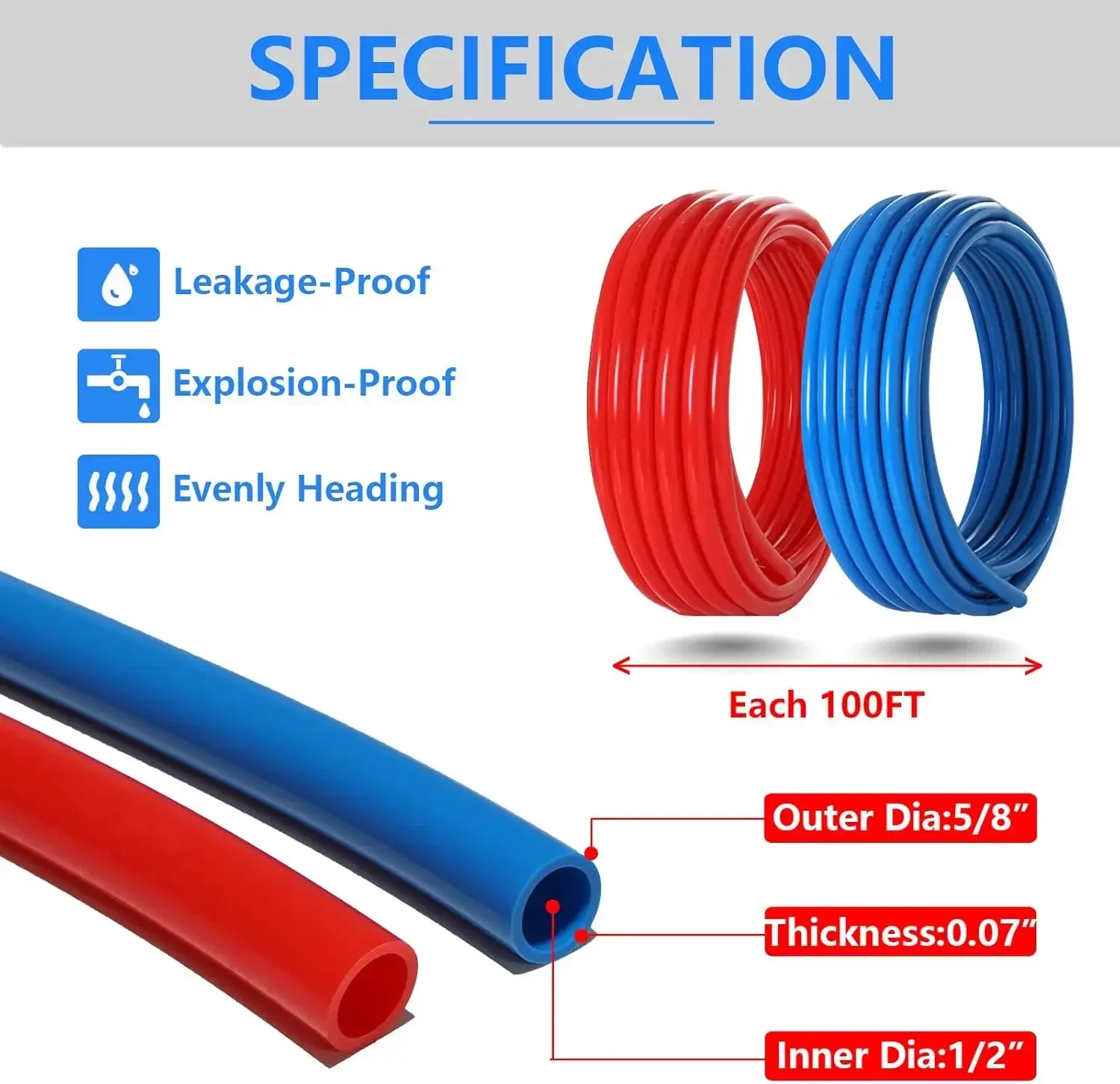 PEX Pipe Plumbing Kit: 1/2
