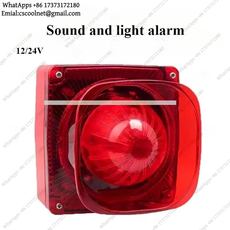 High-Pitched Alarm Speaker 12/24V Portable Outdoor Safety Siren with Sound Light Fire Warning Electronic Device