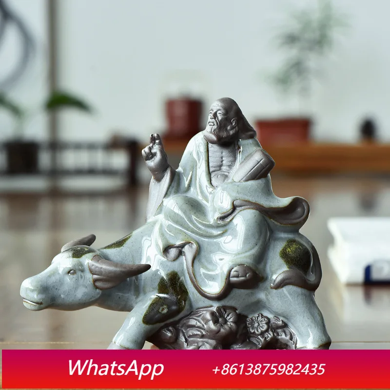 CX Laozi bull riding ceramic small ornament creative fish tank landscaping micro landscape decoration