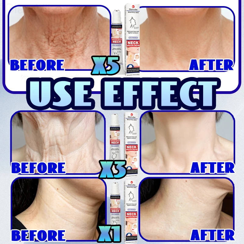 Firming Roller Neck Cream (30ml) – Instant Neck-Lifting Effect; Targets Neck Lines; Firms, Moisturizes, and Lifts; Deeply Nourishing Collagen Formula; Defines Contours; Suitable for All Skin Types.