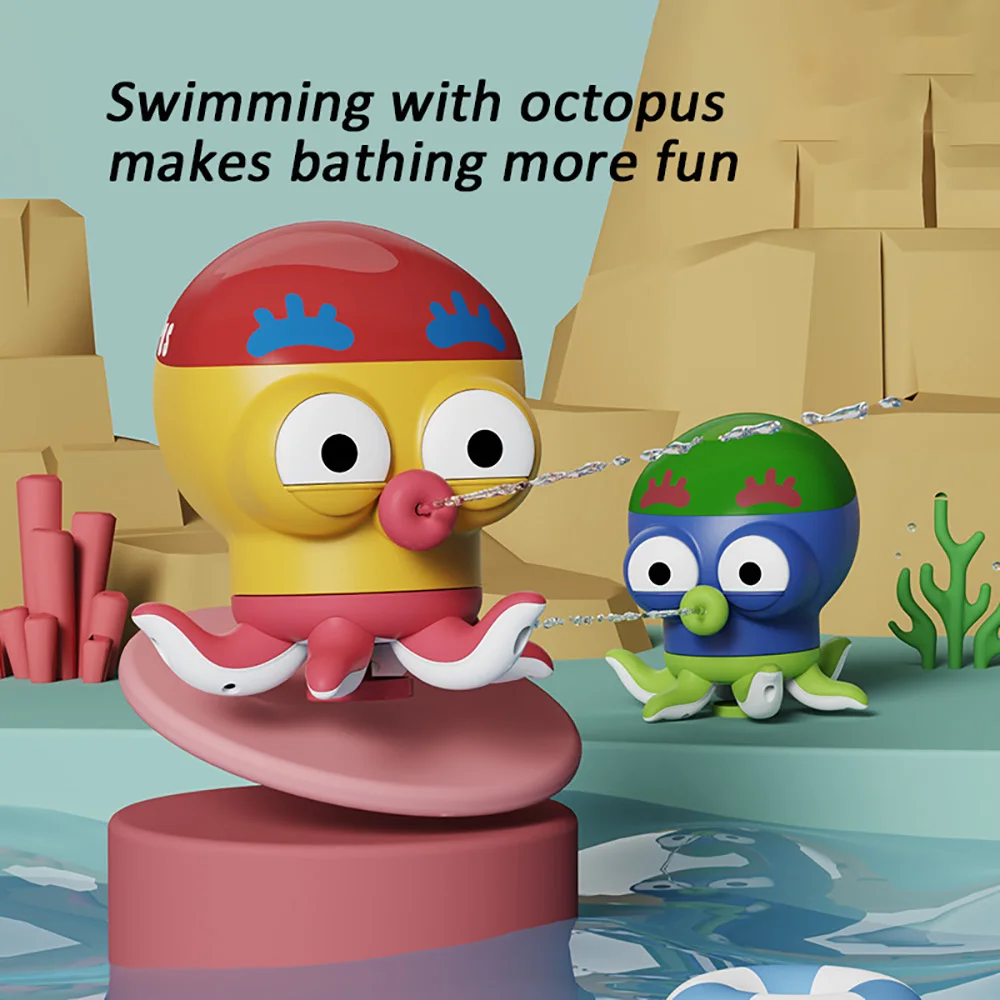 Pool Seaside Bathtub Toys Children's Interactive Tub Toy Cartoon Octopus Water Spray Toy for Toddlers Infant Kids Boy Gift