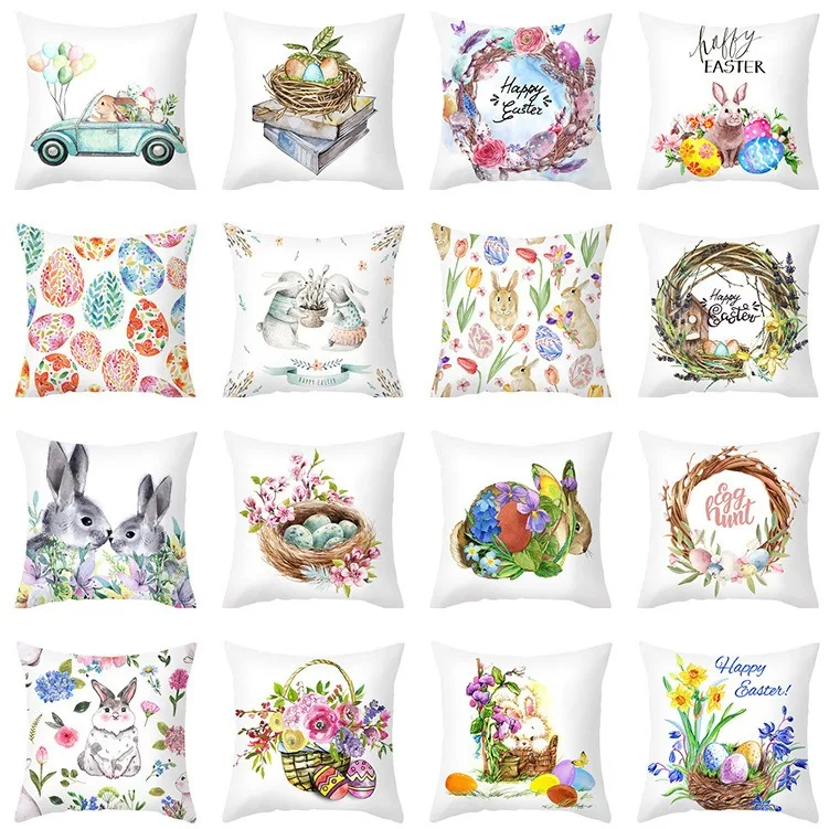 

Office Sofa Car Cushion Cover Easter Bunny Pattern Luxury Home Decor Pillow Cover