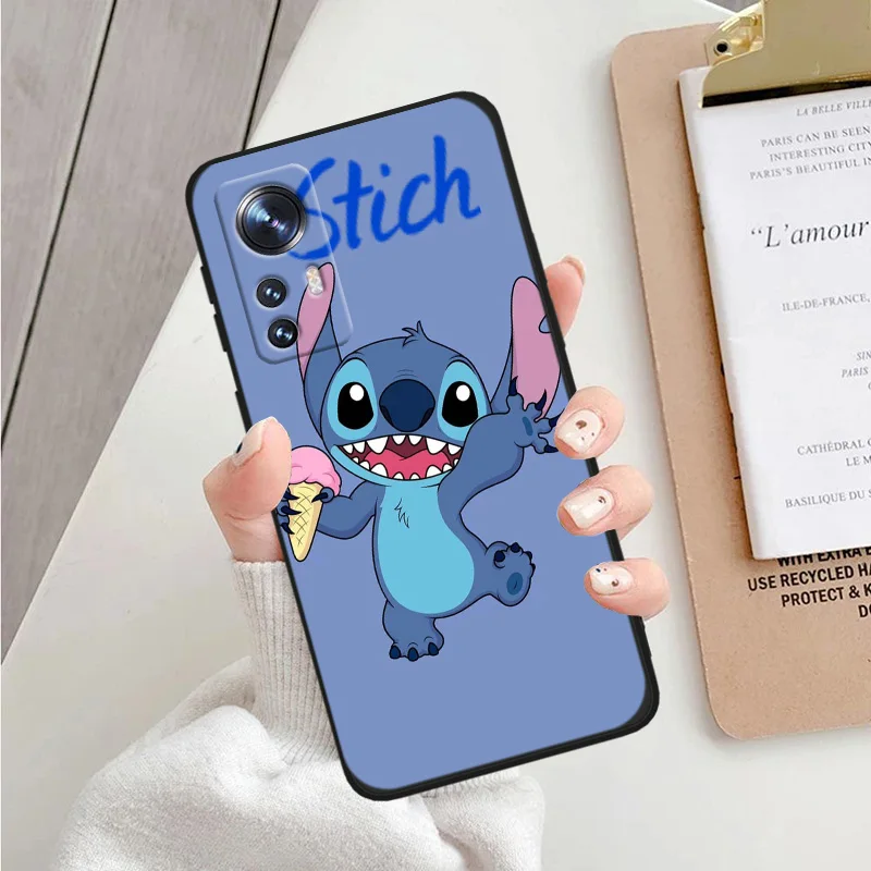 Stitch Angel Black Phone Case For Xiaomi Mi 10 9 8 Pro Lite SE A1(5X) A2(6X) A3(CC9E) Note 10(10Pro) Funda Soft Cover Shell Capa