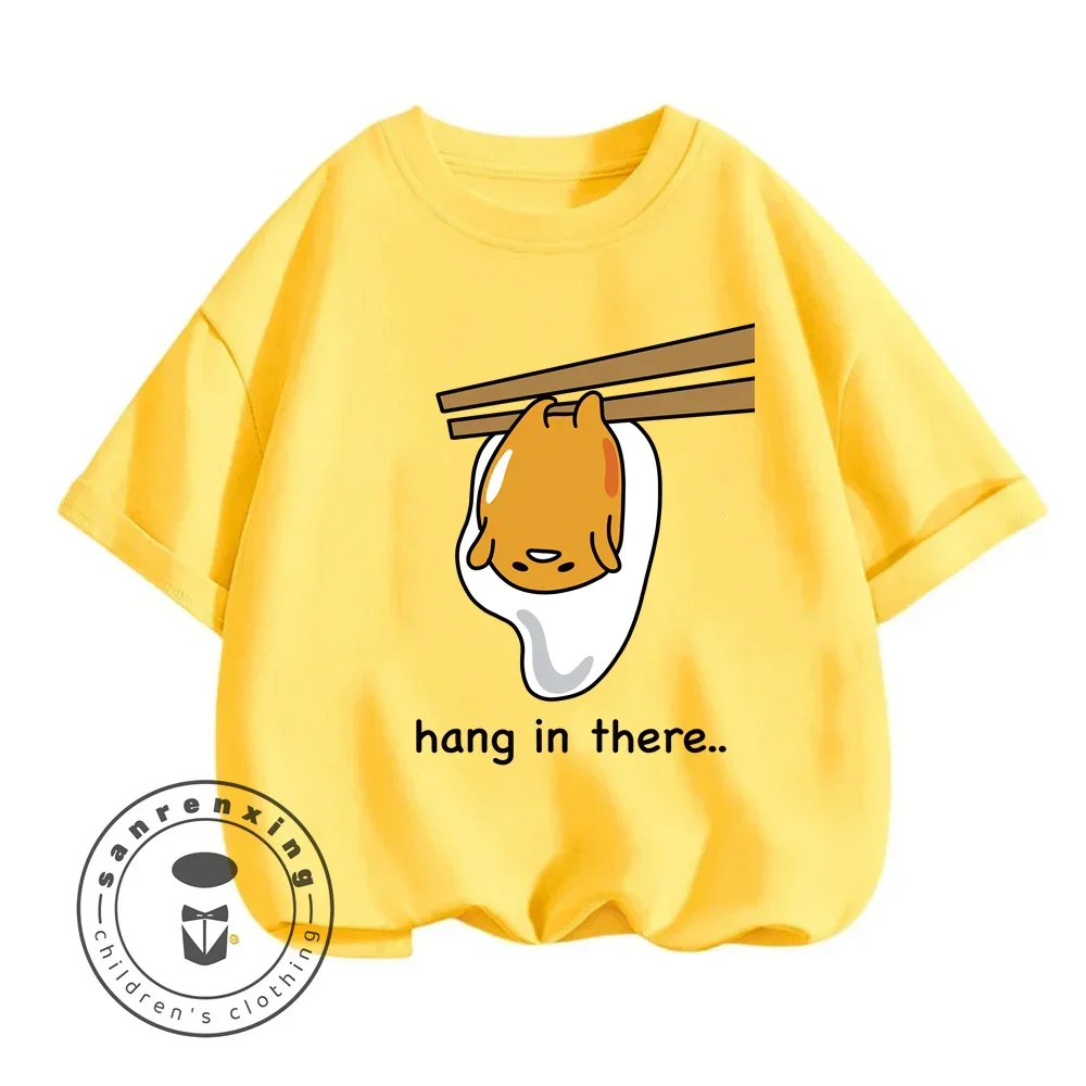 Kids T-shirt Gudetama Kawaii T-shirt Anime Cartoon Casual Clothing Kids Girls Boys Sports Short Sleeve Top T-shirt Shorts Set