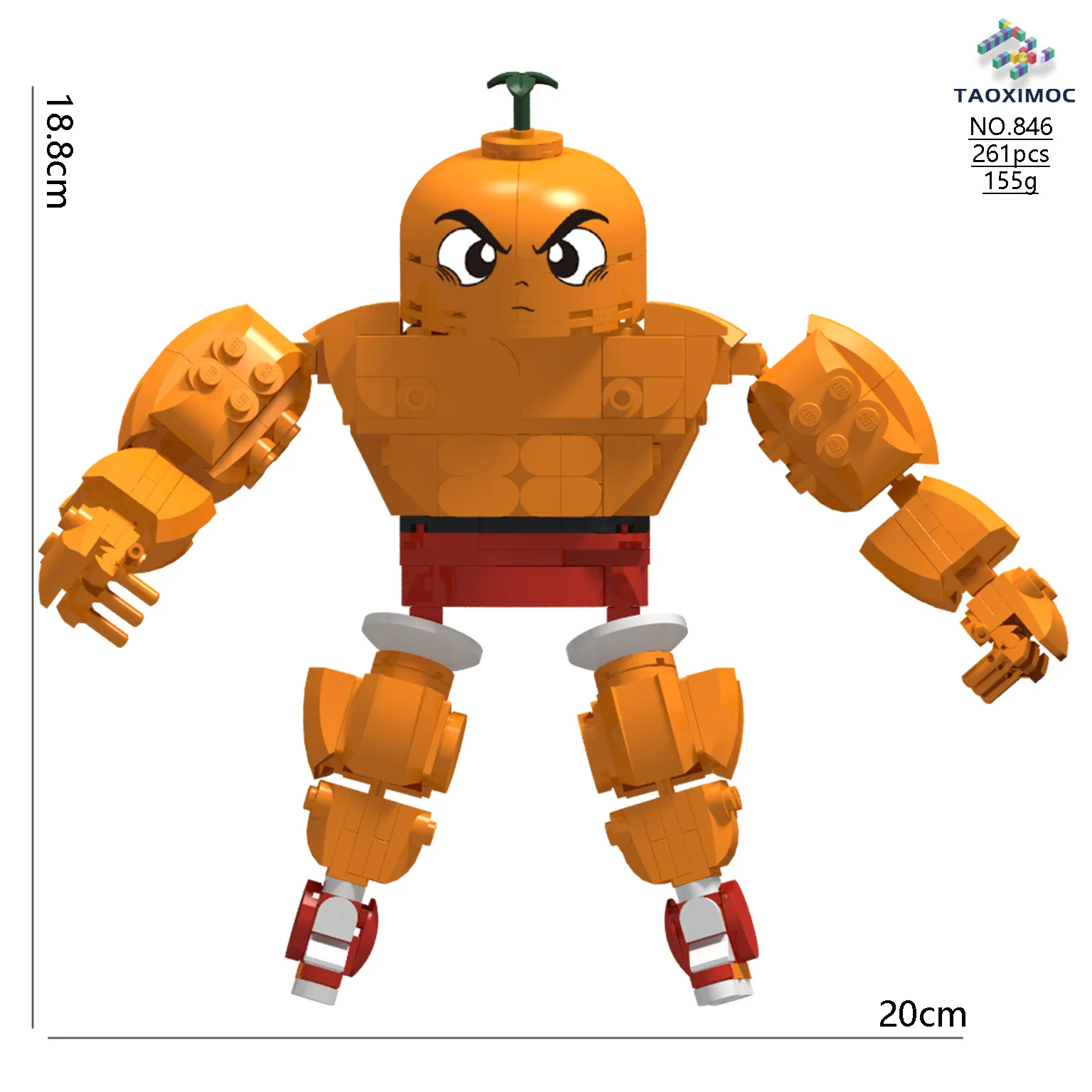 

Muscle Orange Man AI The Book of Mountains and Seas Abstract MOC Building Blocks Monster Bricks Toys Compatible With LEGO