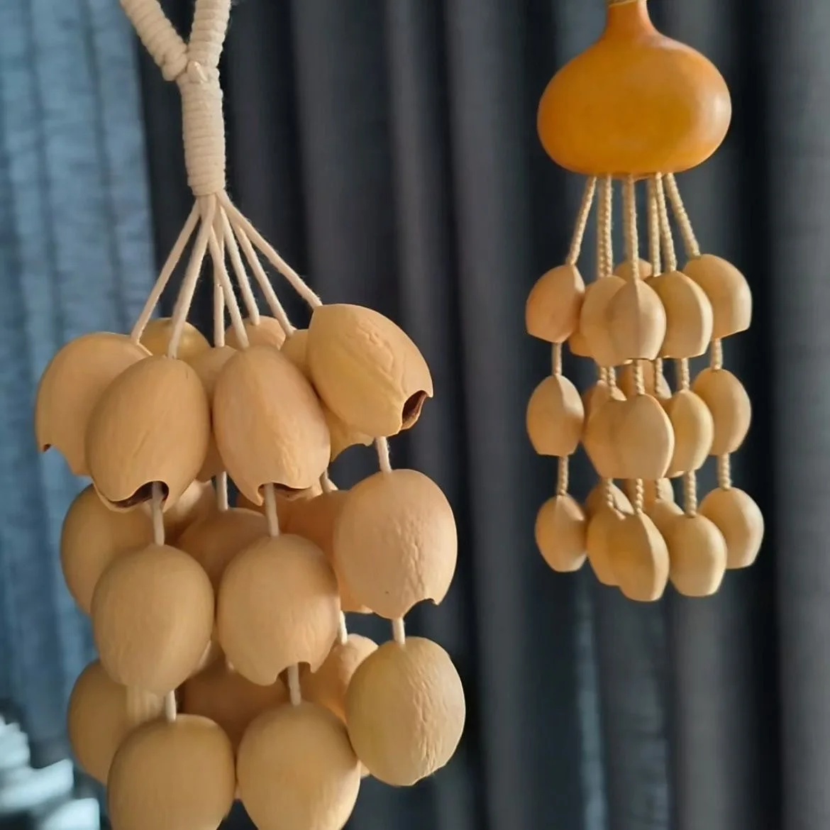 Phoenix Fruit Shell Hand-operated Bell Musical Bell Accompanied By String Bells Indonesian Fruit Shell Vibrating Bell Home Decor