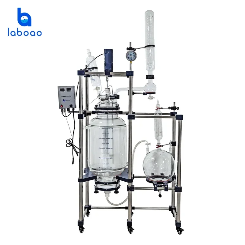for LABOAO 50L 80L Jacketed Glass Lab Crystallization Filter Reactor Chemical Synthesis Solvent Recovery Crystal Purification