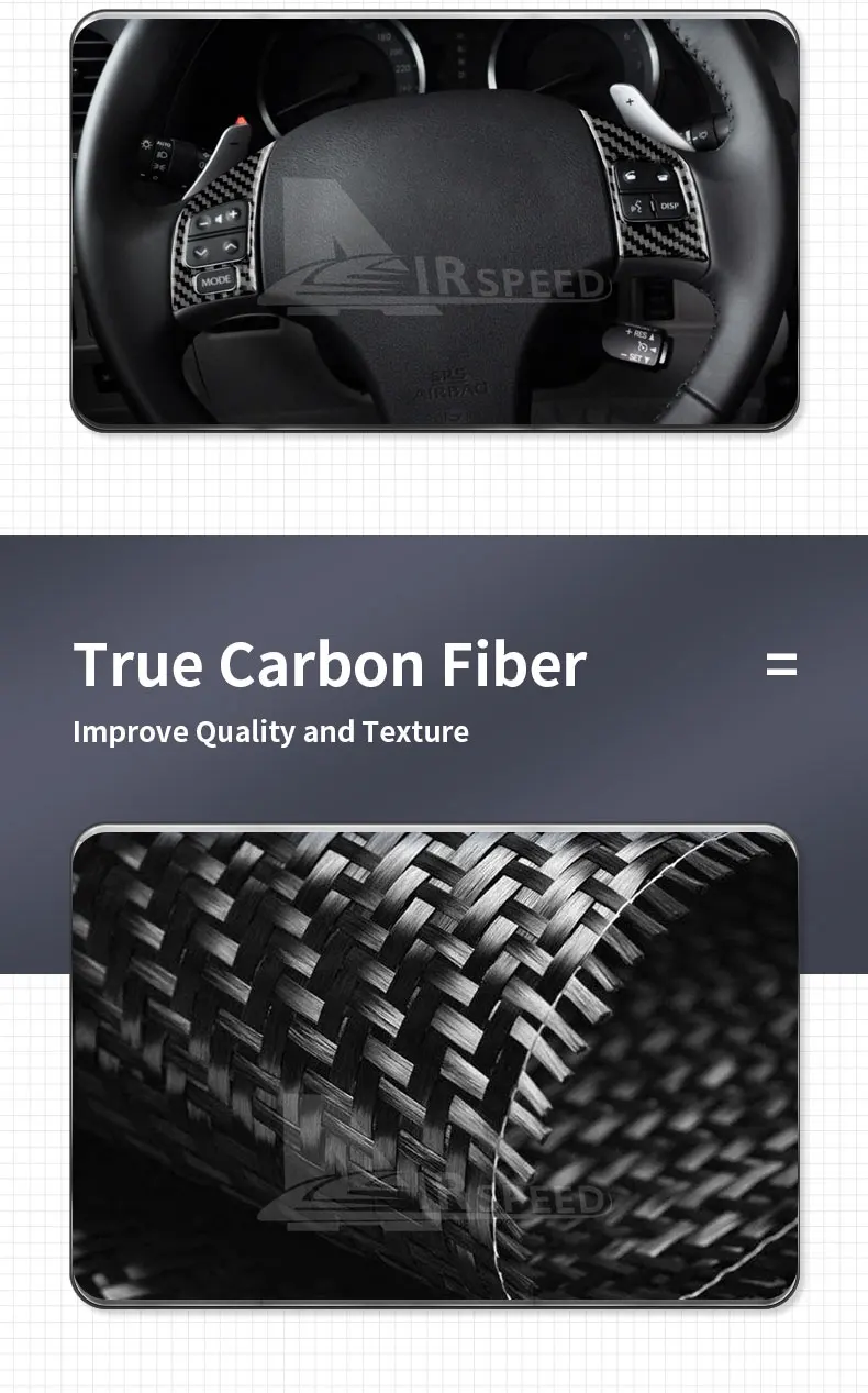 Real Soft Carbon Fiber Aufkleber Für Lexus IS250 300 350C 2006 2007 2008 2009 2010 2011 2012 Lenkrad Taste Schalter trim Auto – Detail 4