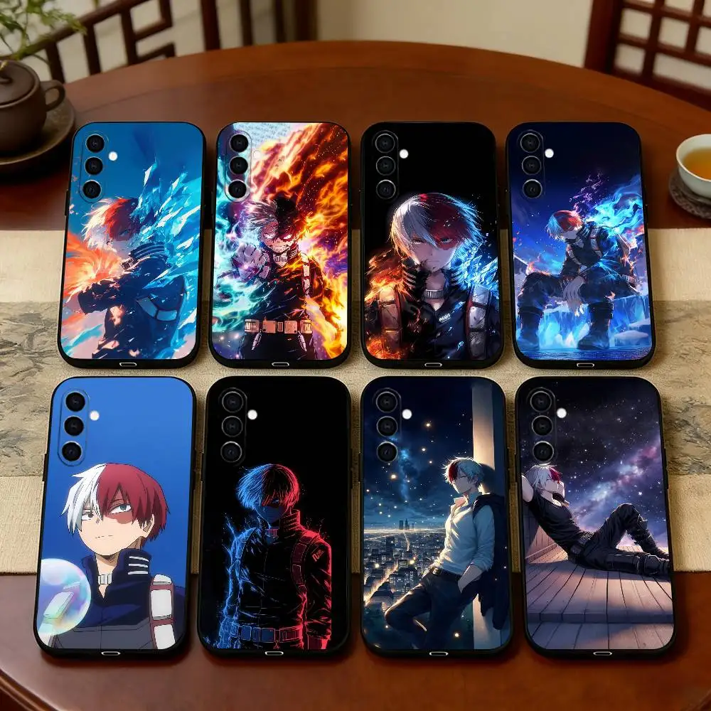 My H-Hero MHA T-Todoroki Phone Case Black Silicone Soft For Samsung Galaxy A73,A72,A71,A70,A53,A52,A51