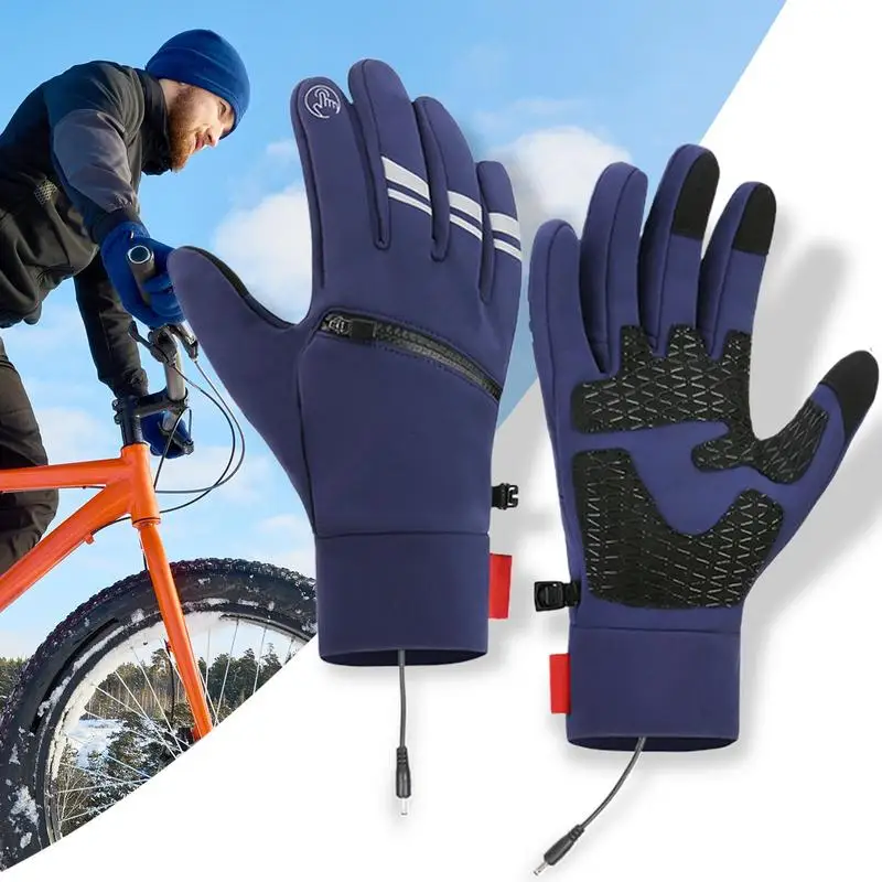 Luvas aquecidas para homens luvas de aquecimento usb para ciclismo tempo frio touchscreen luvas à prova dwaterproof água aquecidas snowboard para