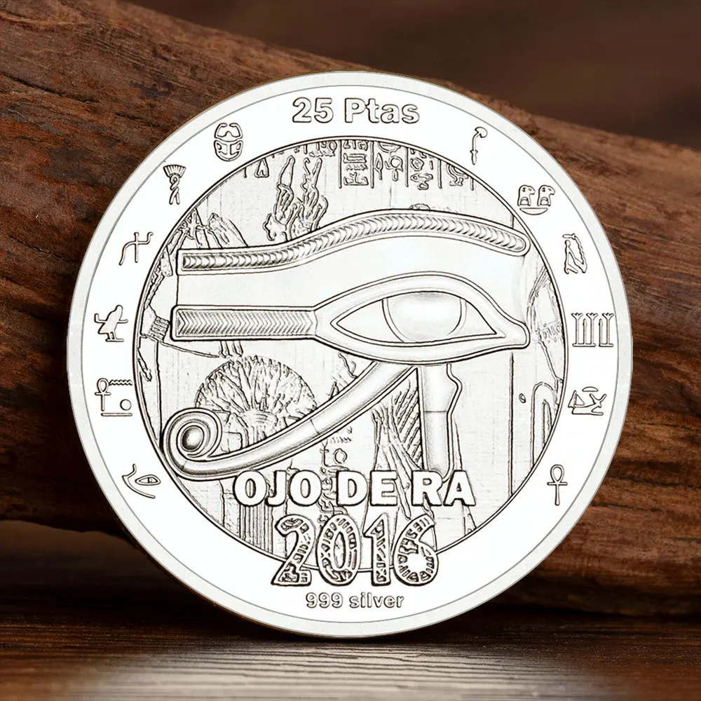 Egyptian Mythology Souvenir Coins The Eye of Horus Collectible Coin Silvery Plated Collection Creative Gift