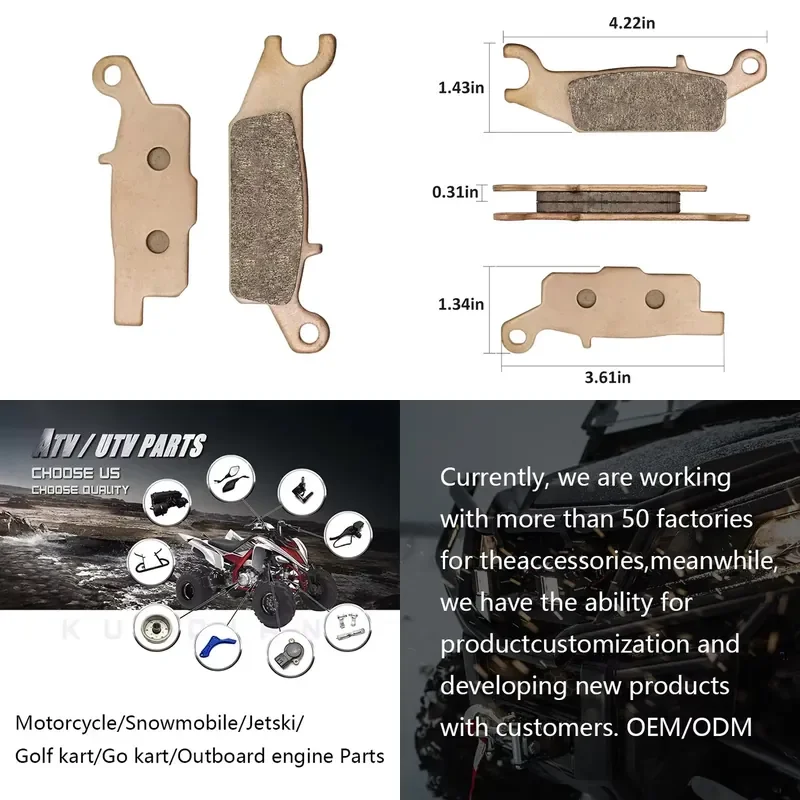 

i Brake Pads Front Right 3B4-W0045-10-00 for GRIZZLY 550 700 Kodiak 700 ATV/UTV Parts Accessories