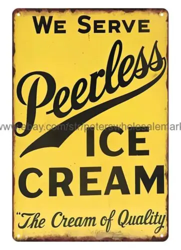 1948 Peerless Ice Cream metal tin sign outdoor metal advertising wall art