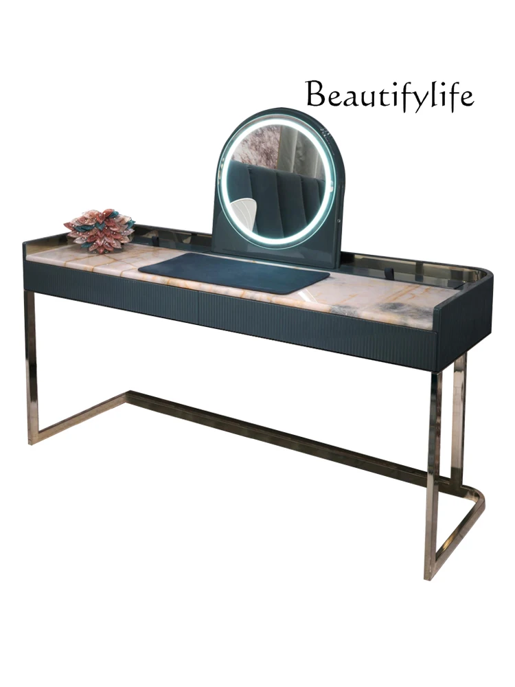 

Italian-Style Light Luxury Marble Dressing Table Home Bedroom Modern Minimalist Makeup Table