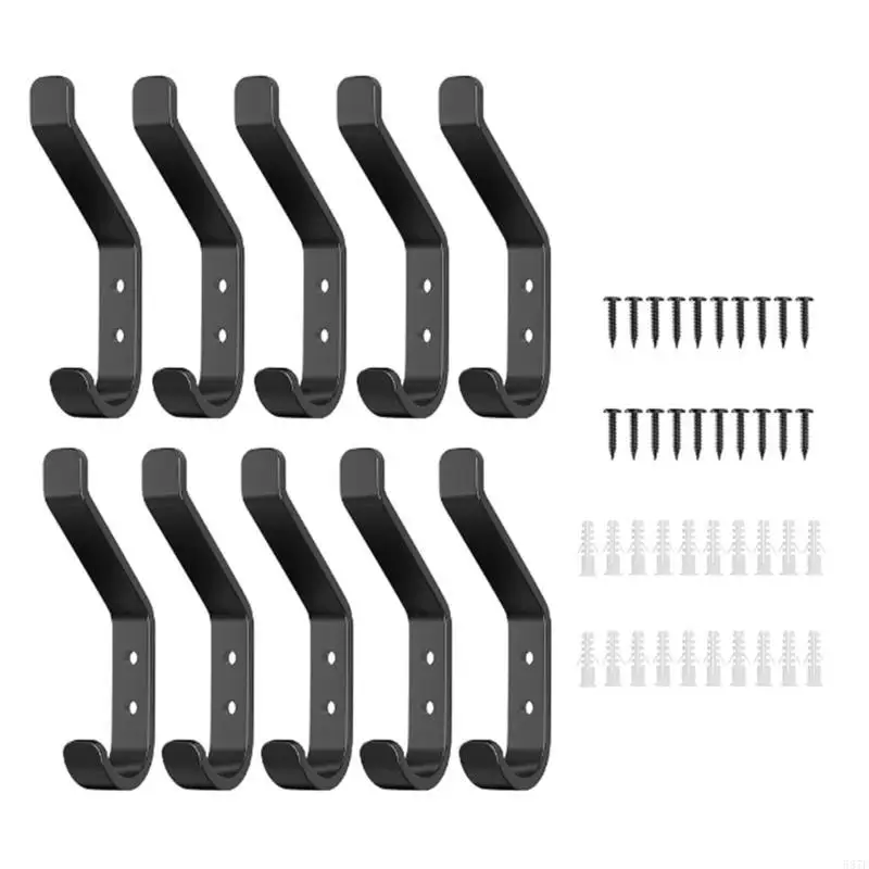 

Set Of 10 Metal Hooks for Wall Stylish Hanging Solution for Jackets Carbon Steel Coat Hanger Wardrobes Clothing Rack