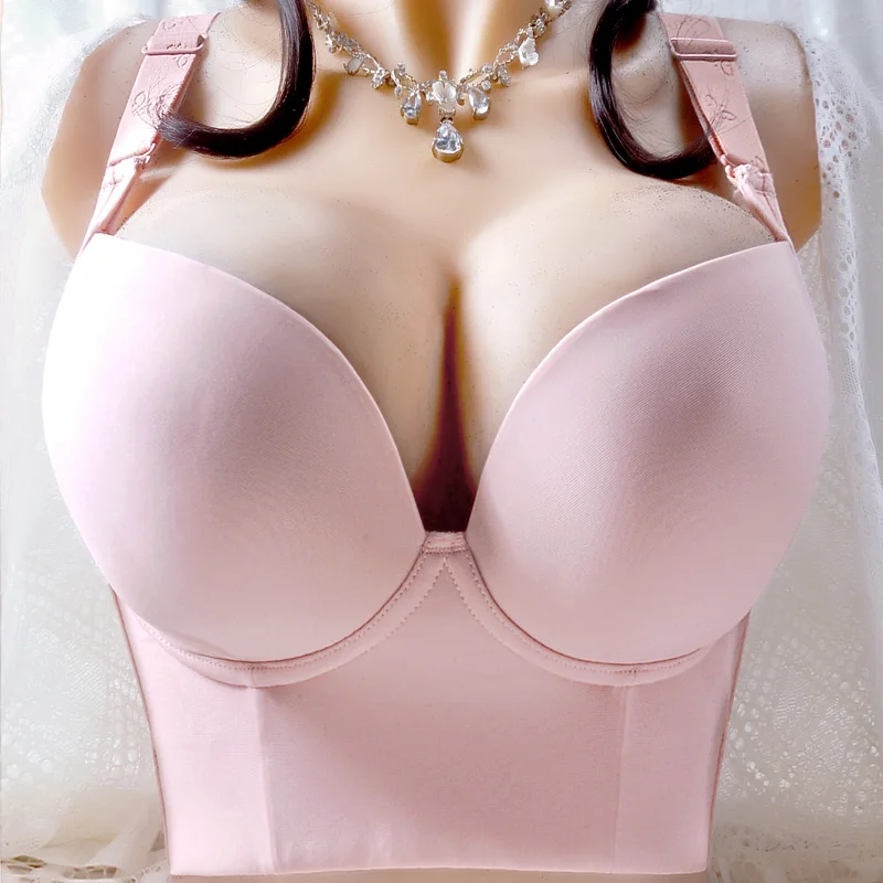 Adjustable bra, glossy, traceless, gathered, secondary breasts, anti-sagging, corrected, expanded, multi-scene underwear women