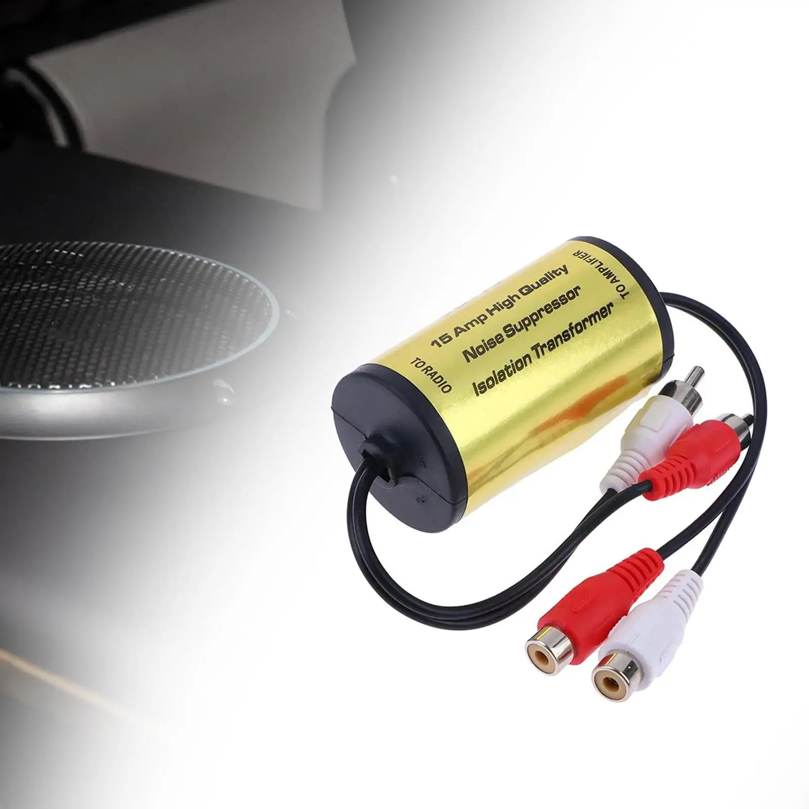 4 Channel Car Audio Noise Suppressor with RCA Ground Loop Filter Male Female Connector for Stereo System