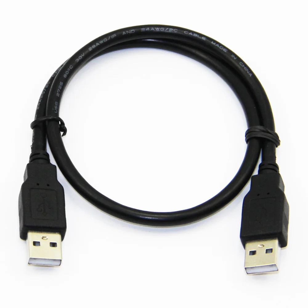 Bochara USB 2.0 Type A Male to Type A Male Cable Foil+Braided(inside) Dual Shielded 30cm 50cm 100cm