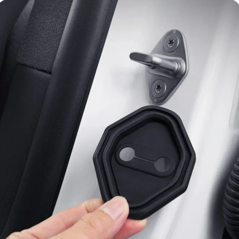 

For LiXiang ONE 2019 2020 2021 2022 Silica Gel Black Car Door Lock Cover Trim Sticker Car Accessories