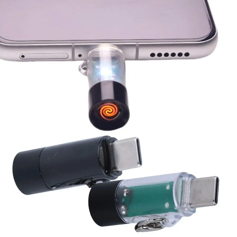 

Type-C Mobile Cigarette Lighter Android Universal Oil Free And Gas Free Lighter Wireless Silent Cigarette Lighter With Lanyard