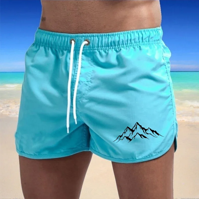 

Black Mountain Range Graphic Men'S Summer Quick Dry Elastic Waist Swim Trunks
