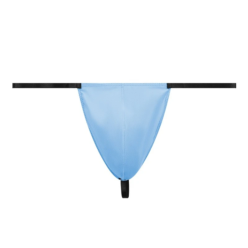 

Nylon T-Back Thong for Men Low Rise Sexy Underwear with Ultra-Thin Black Waistband Youth Fashion Comfortable Srting Mini Panties