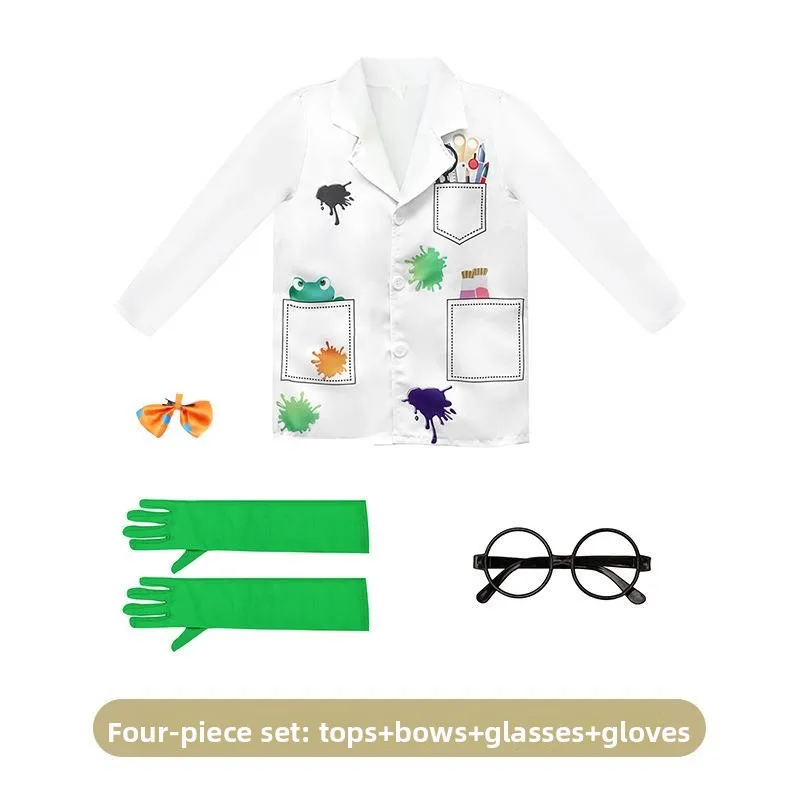 

Хэллоуин Сумасшедший Ученый Косплей Наука Монстр Веселая Лаборатория Детский карьерный костюм Одежда для выступлений Детская одежда