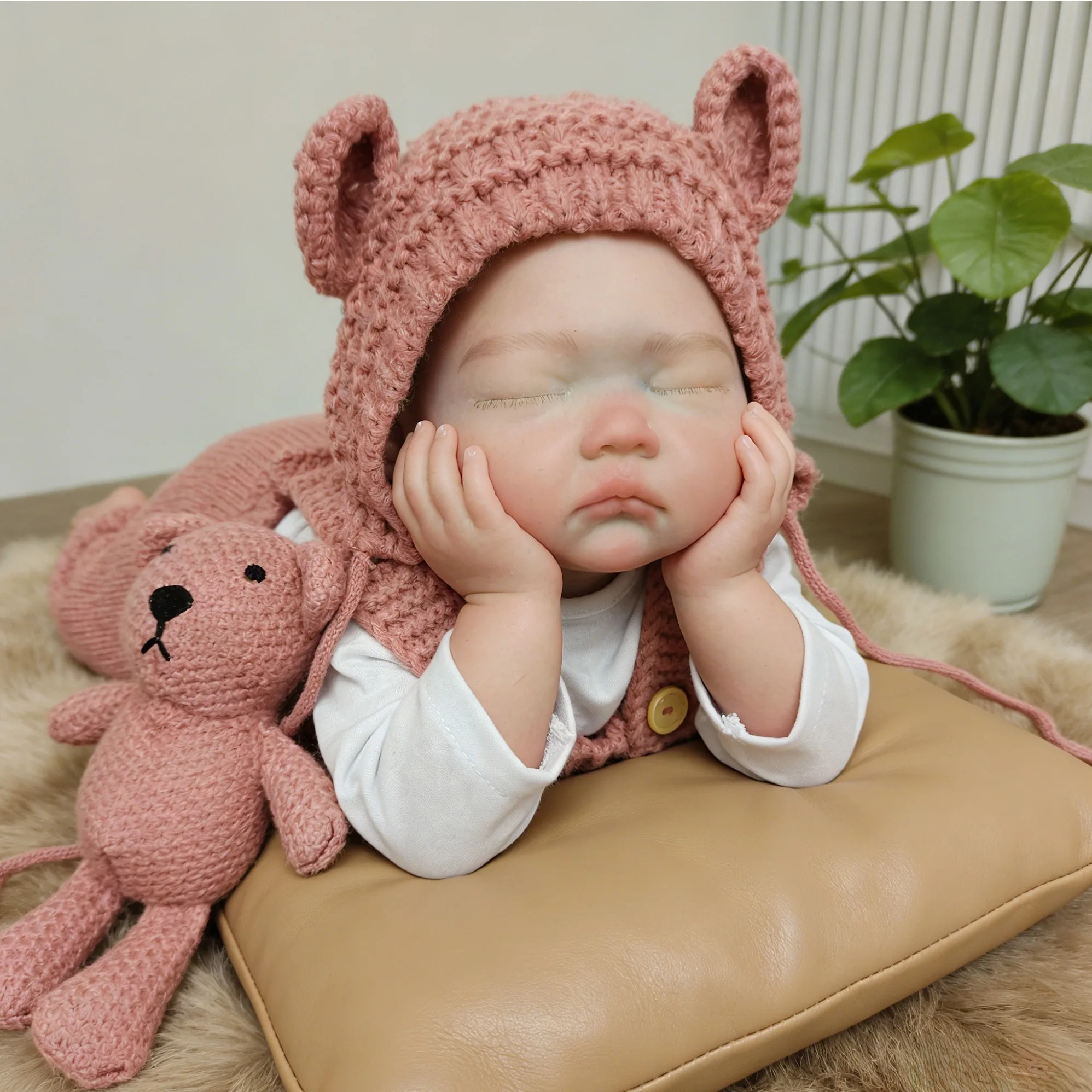 

18 Inch Realistic Silicone Baby Doll Full Body Reborn Girl Doll Lifelike Newborn Baby Toy Soft Touch Reborn Baby Birthday Gift