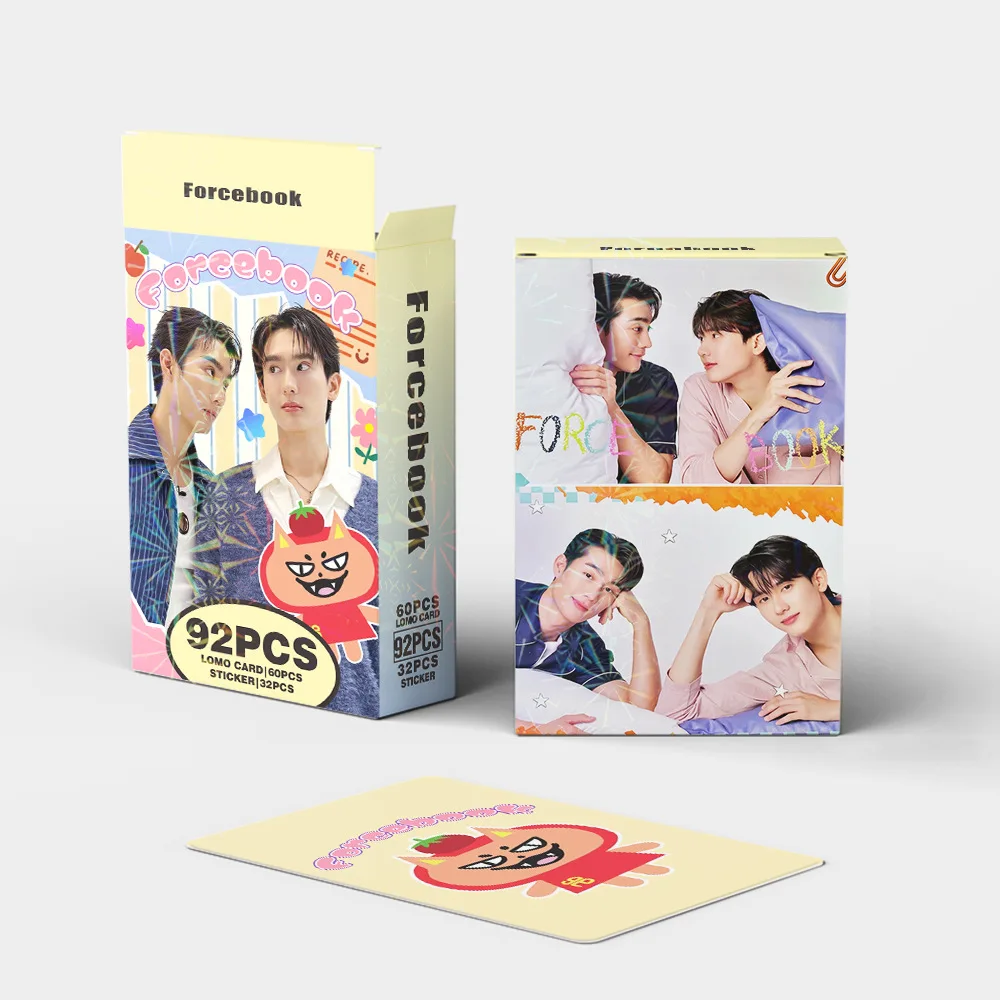 

92PCS Force & Book LOMO Cards with Stickers,Forcebook Thai Celebrity Merch, Ideal Fan Gift for Scrapbook
