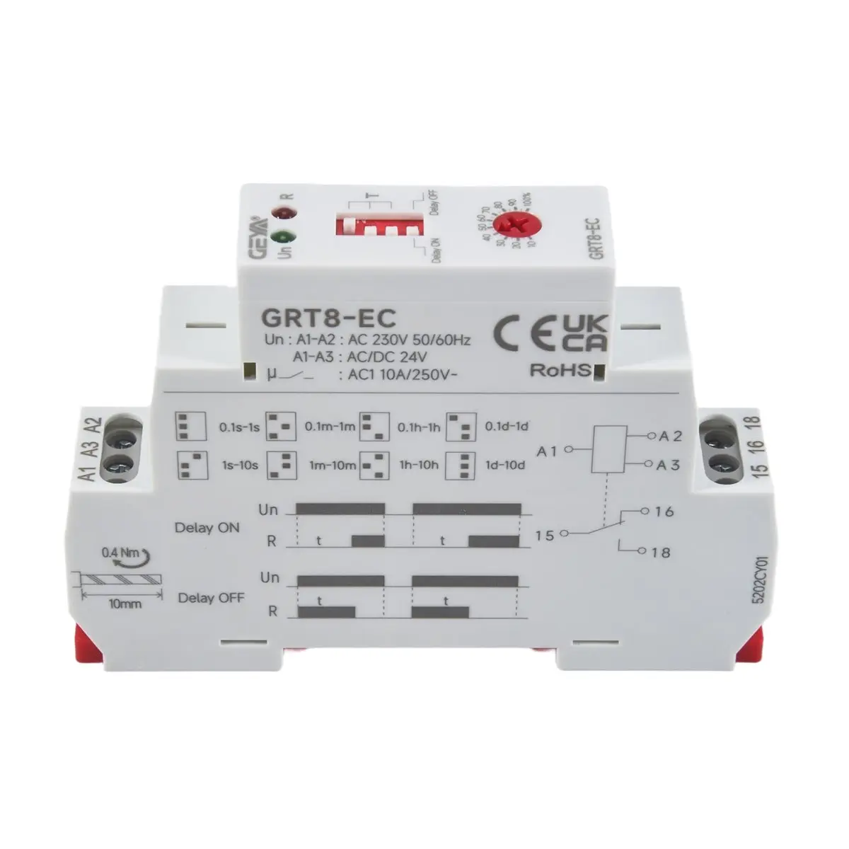 BHBL  GRT8-EC 10A Dual Function Timer Relay on Delay or Off Delay Relay AC230V Time Relay