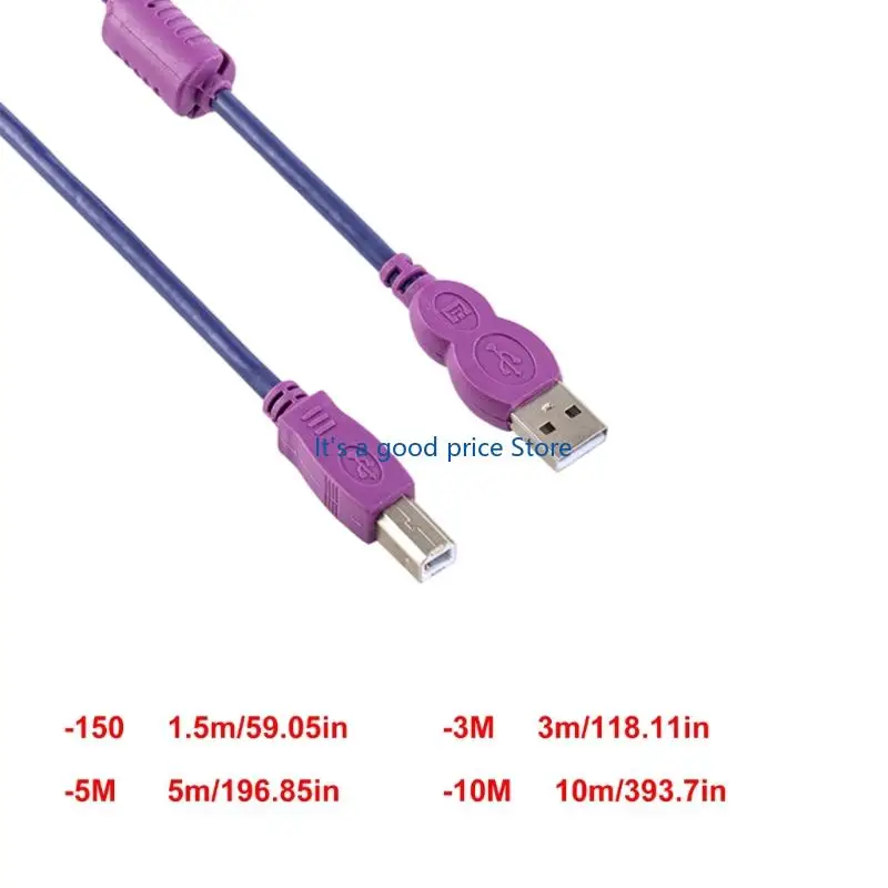 USB Data Cable with Ferrite Component, Tinned Conductors, Aluminum Screening, PVC Cover, and Driverless Installation