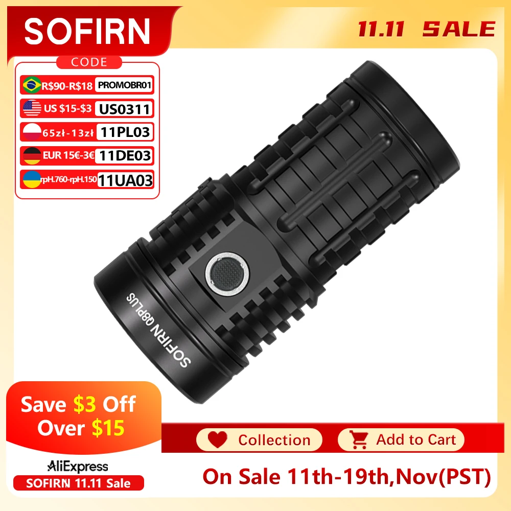 yZ[zSofirn Q8 vX 6 * XHP50.2 LED g[` 21700 USB C [d 16000lm ͂ȉd EDC |[^u^v BLF Anduril 2