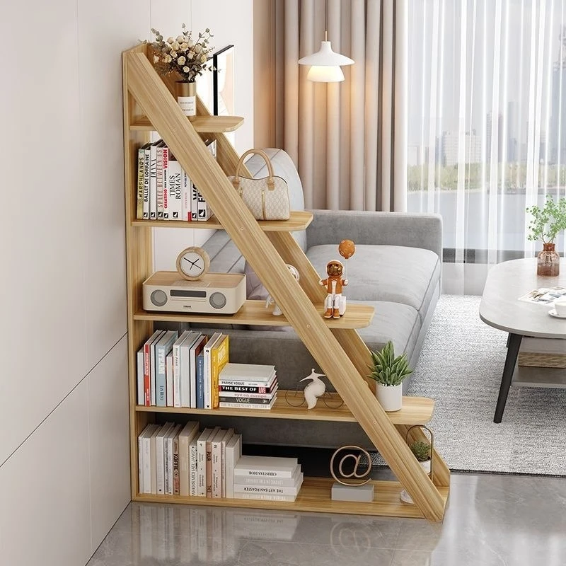 Modern living room shelf floor-to-ceiling bookshelf, sofa partition decorative screen multi-layer flower stand