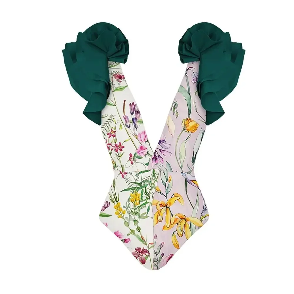 2 قطعة ملابس السباحة واحدة الكتف مثير النساء بيكيني 2025 قطع ملابس السباحة الصلبة الأحمر لباس سباحة الإناث Biquini ارتداءها ملابس الشاطئ