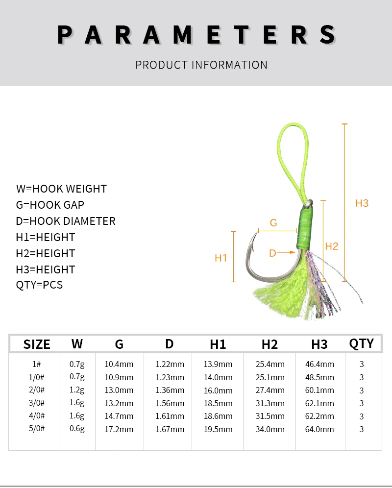ZYZHE 3 Stück/Set Angelhaken JIG Assist Hooks Größe 1 # -1/0 # Hochkarbon-Stahlhaken für Salzwasser- und Süßwasser-Angeln, Köder-Assist-Haken – Detail 4