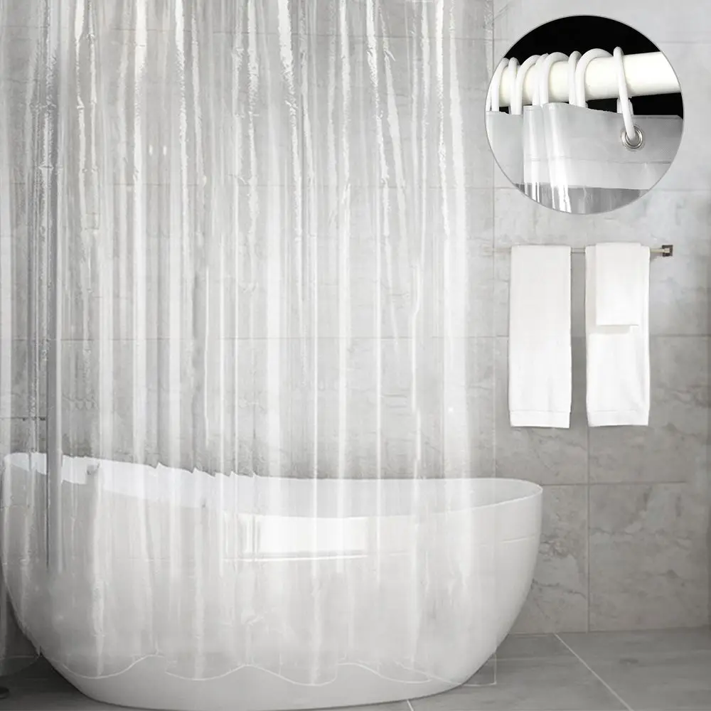 PEVA Plastic Shower Curtain Waterproof Transparent Luxury Bath Curtain