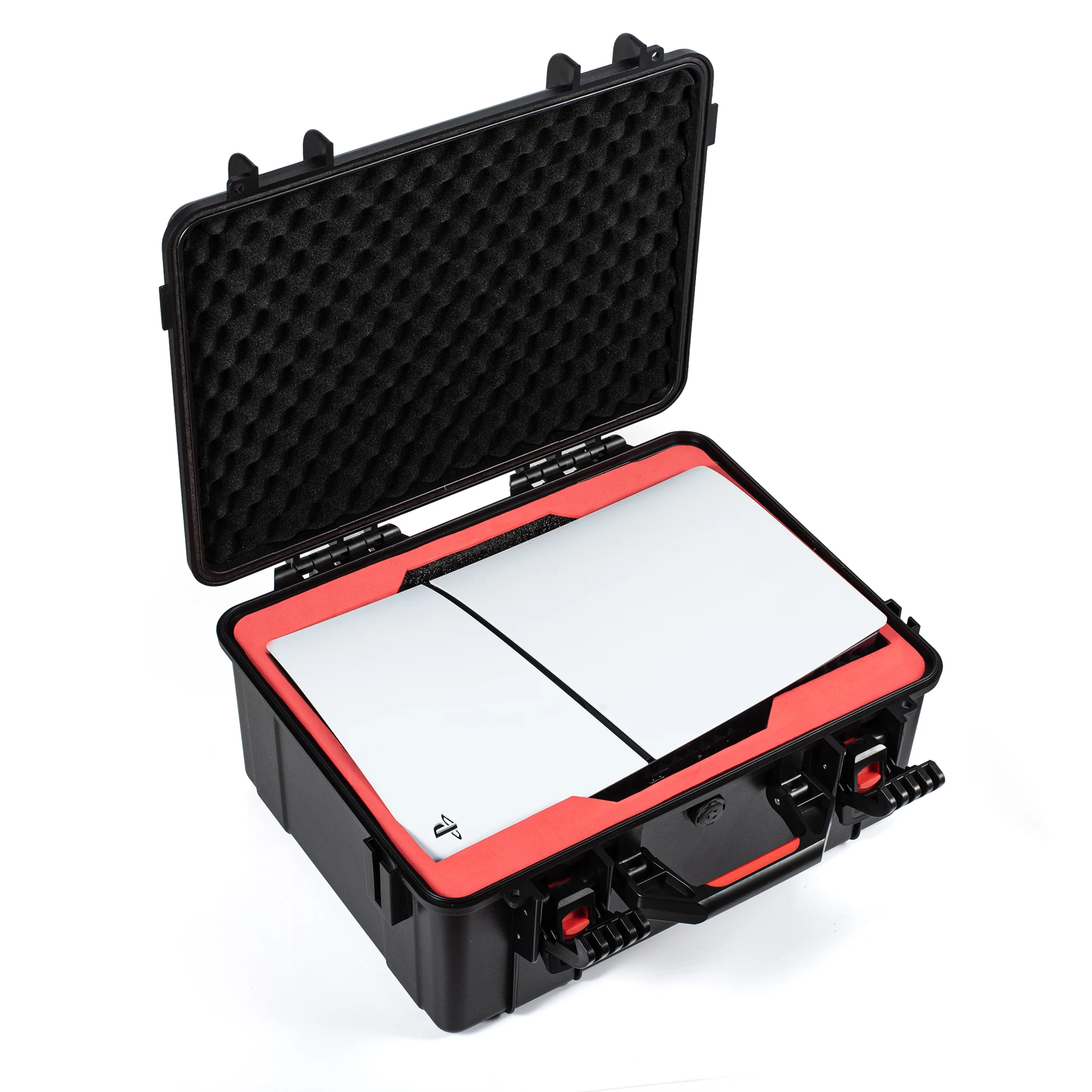 

Deluxe Hard Shell Travel Waterproof Case for Sony PS5 Slim Console Accessories Playstation 5 Slim Spare Parts Carrying Case