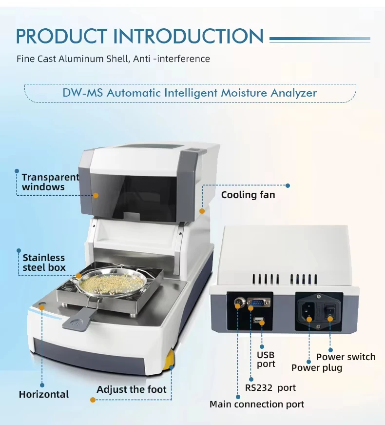 XINGYUN XY-100MS Plus Electronic Automatic Halon Moisture Analyzer Quick Water Rate Content Testing Device