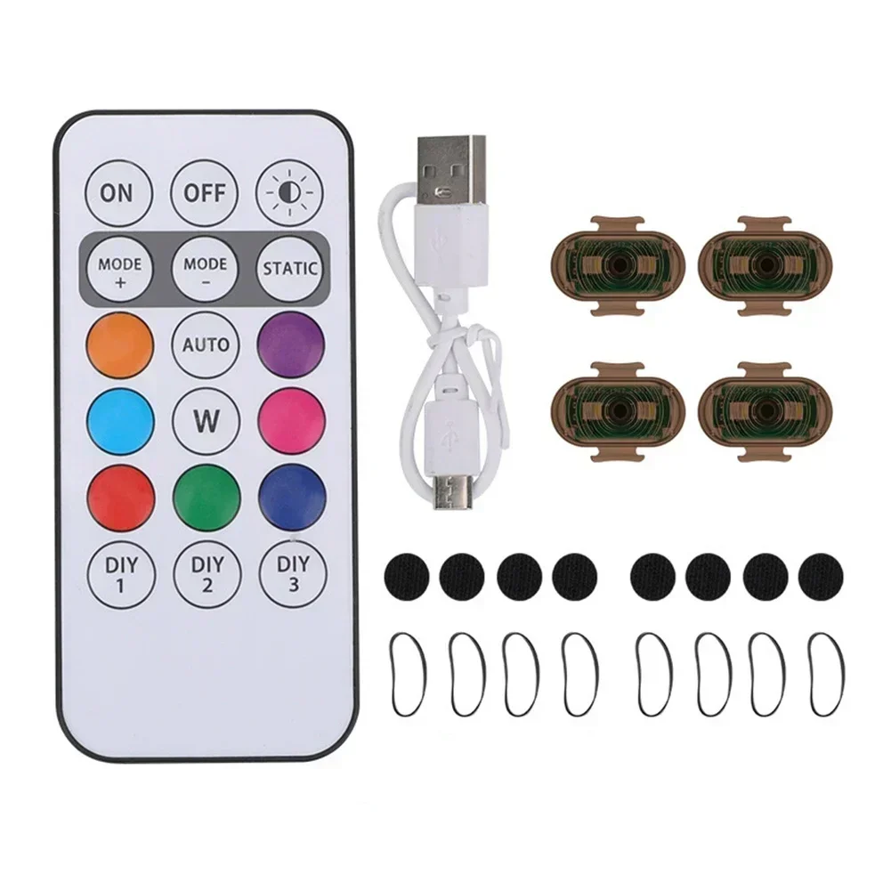 LED دراجة نارية ليلة الطائرات إشارة ستروب أضواء USB قابلة للشحن دراجة بدون طيار مع التحكم عن بعد تحذير مصباح إشارة #4