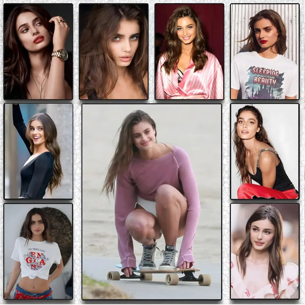 Actress Celebrity T-Taylor Hill Poster Artistic Peel-Off Wall Decor, Indoor Outdoor Home Ornament for Collectors
