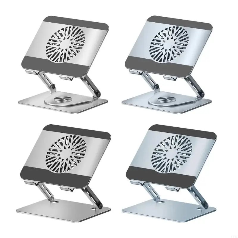 Portable Foldable Laptop Stand With Cooling Fan Adjustable Heights And 360 Rotations For 10 To 17.3Inch Notebook 896C