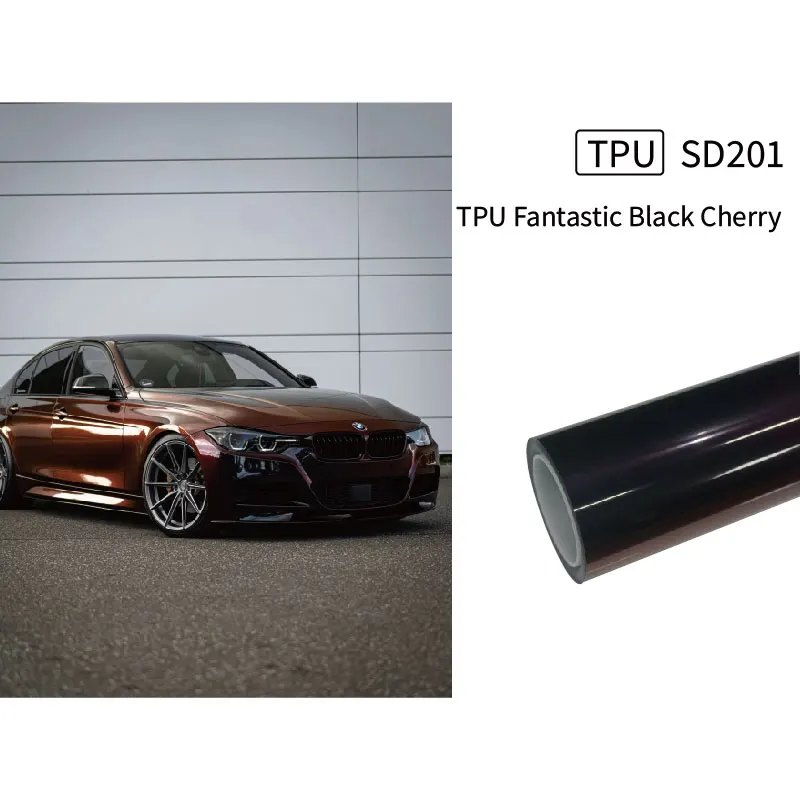 HEY FILM Wholesale Color TPU Fantastic Black Cherry Self Healing Car Color Ppf Film Colorful Paint Proteactive Auto Wrap Film