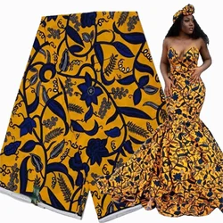 African Real Wax Nigerian Ankara Wax Fabric Newest Design 100% Cotton Soft Sewing Tissu Craft Guaranteed For Women Dresses Cloth