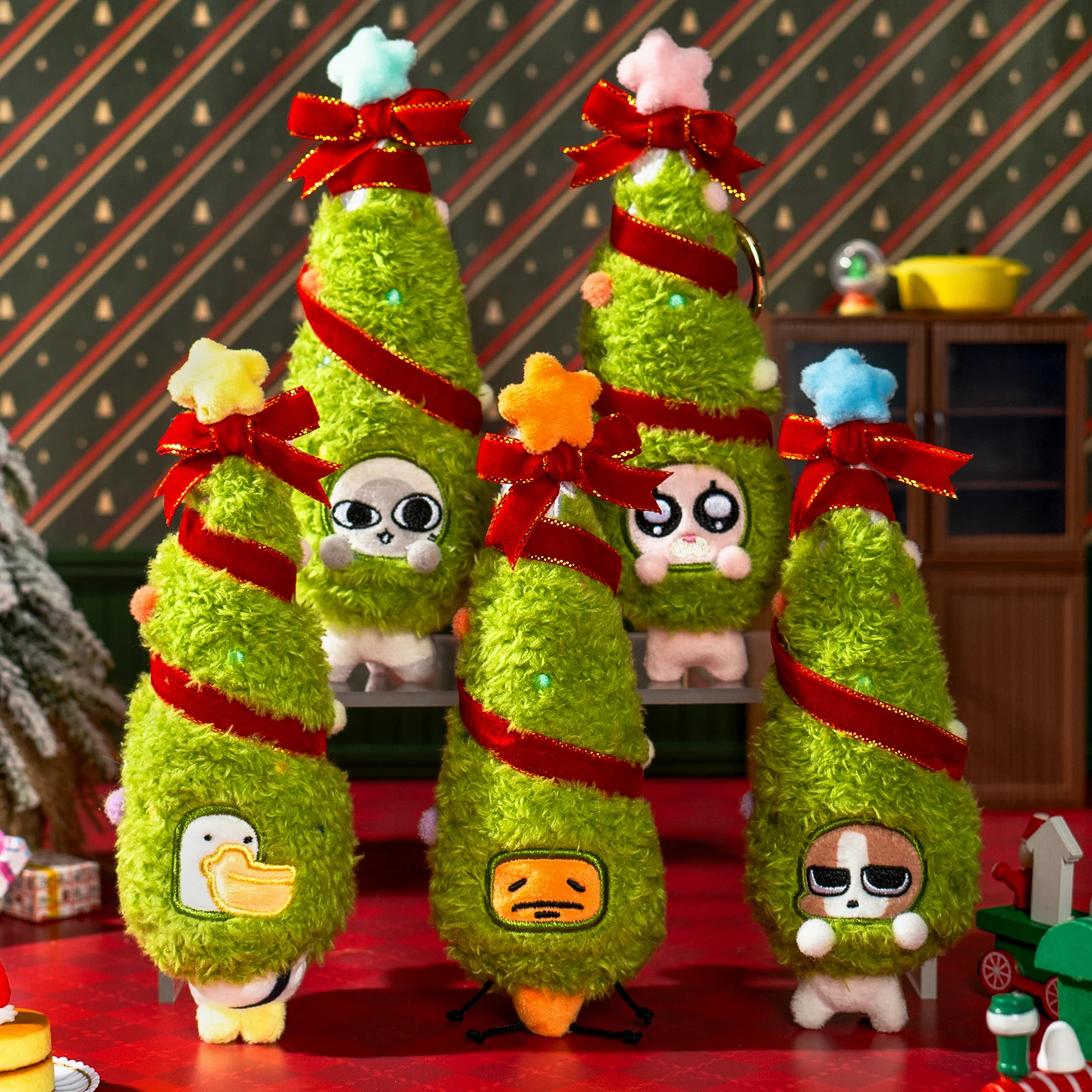 Albero di Natale Cartone animato Peluche Ciondolo bambola Zucca Anime Emojis Zaino Decorazione Amici Regali di Natale per bambini